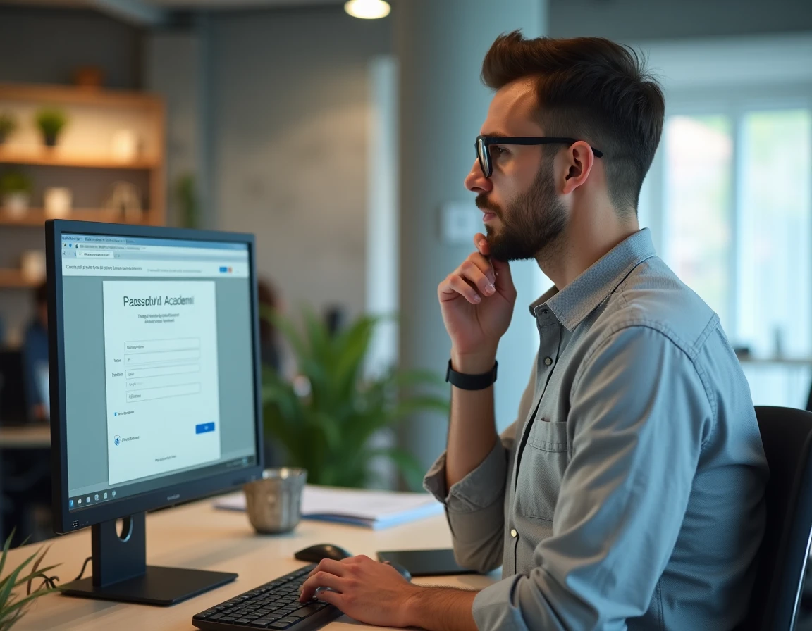 Administrateur informatique résolvant un problème de mot de passe sur le portail Pia à Amiens