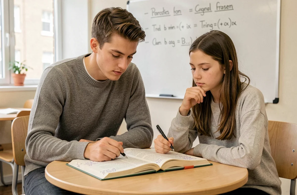 Session de tutorat individuel chez Complétude avec un professeur et une élève studieuse