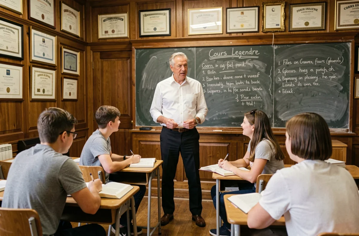 Professeur du Cours Legendre donnant un cours en petits groupes à des lycéens du Nord
