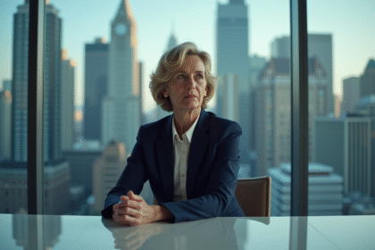 Femme d'affaires en réunion dans une salle moderne