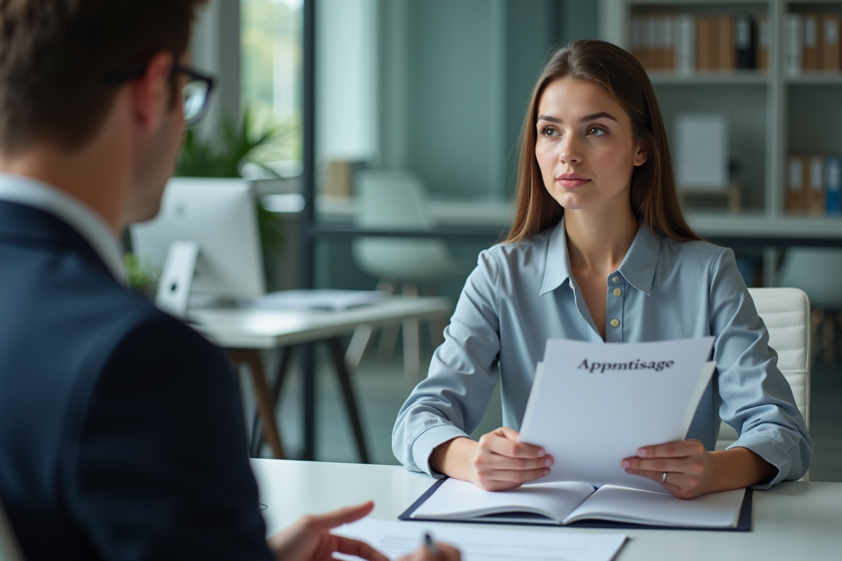 Jeune femme écoutant un conseiller financier lors d