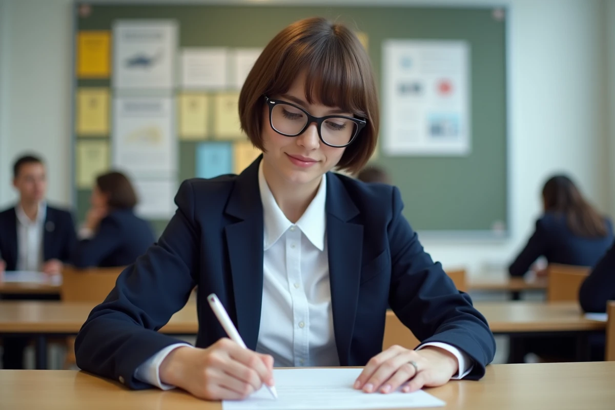 Jeune femme remplissant un formulaire dans un espace d