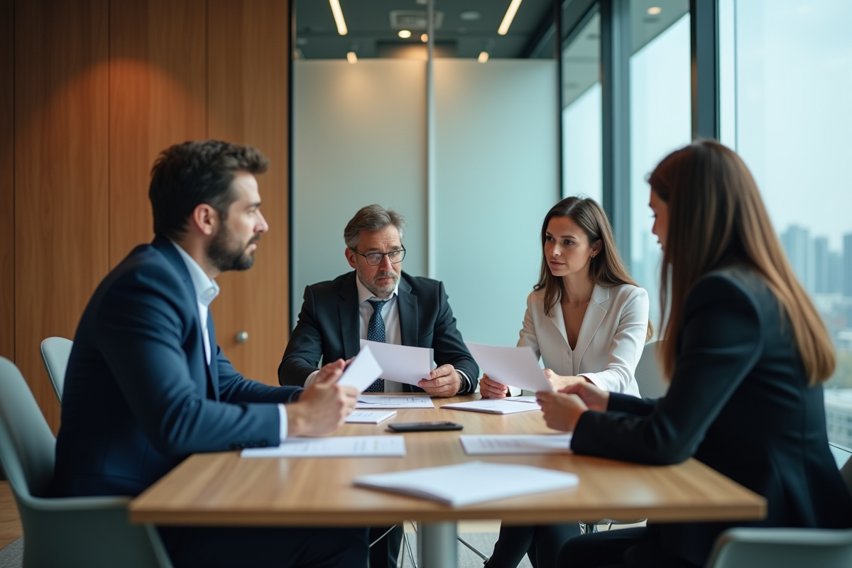 Groupe de professionnels en réunion d'affaires